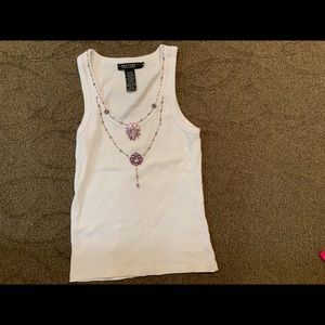 Rampage Jewel white cotton tank top